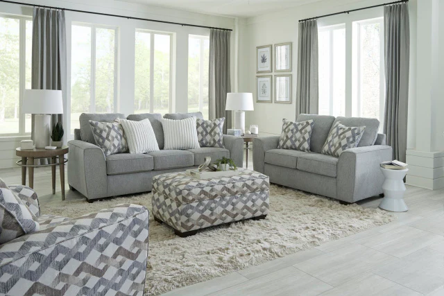 1250 Sofa and Love in Roman Steel