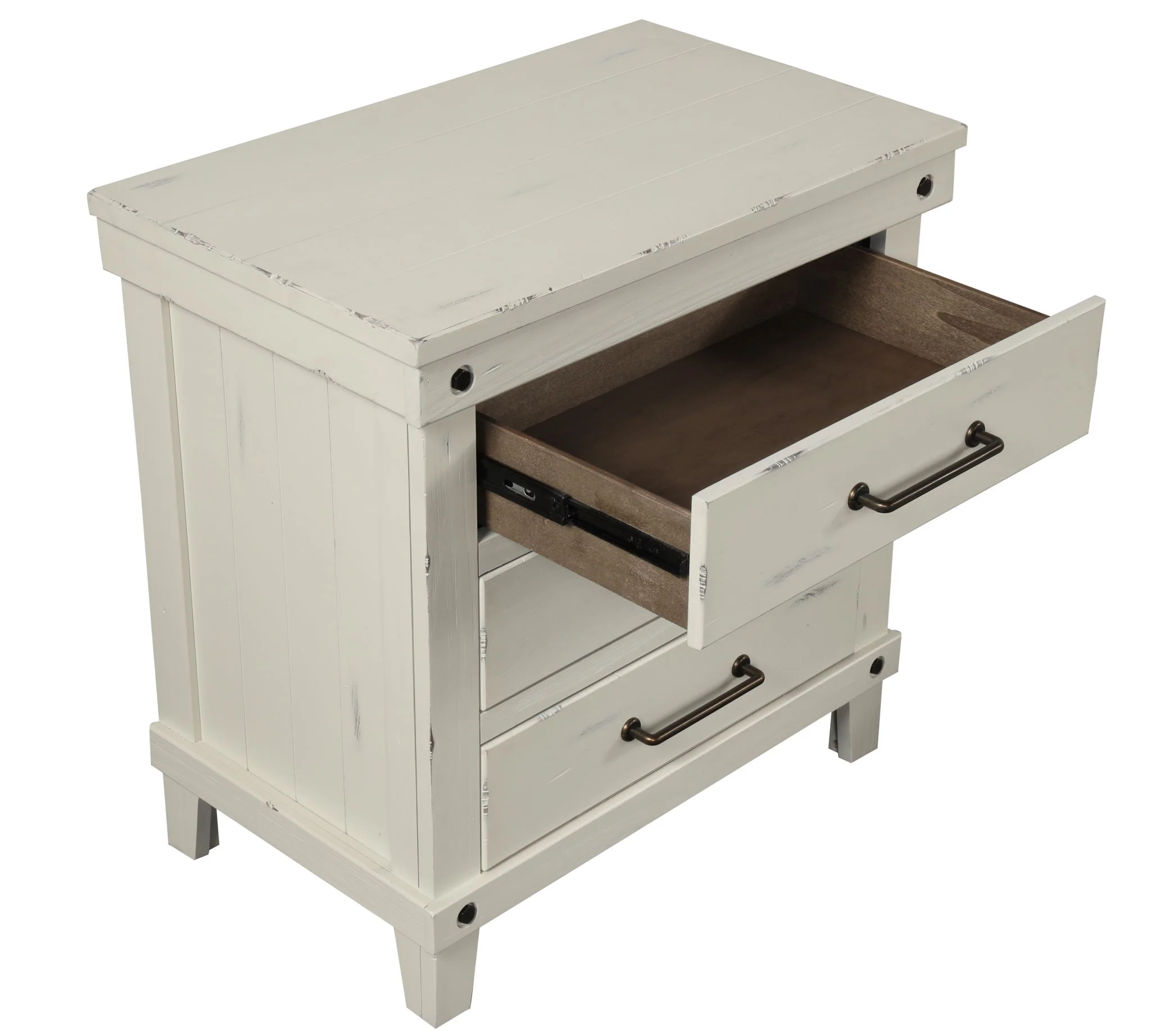 3 Drawer Elegant Nightstand - White - Image 4