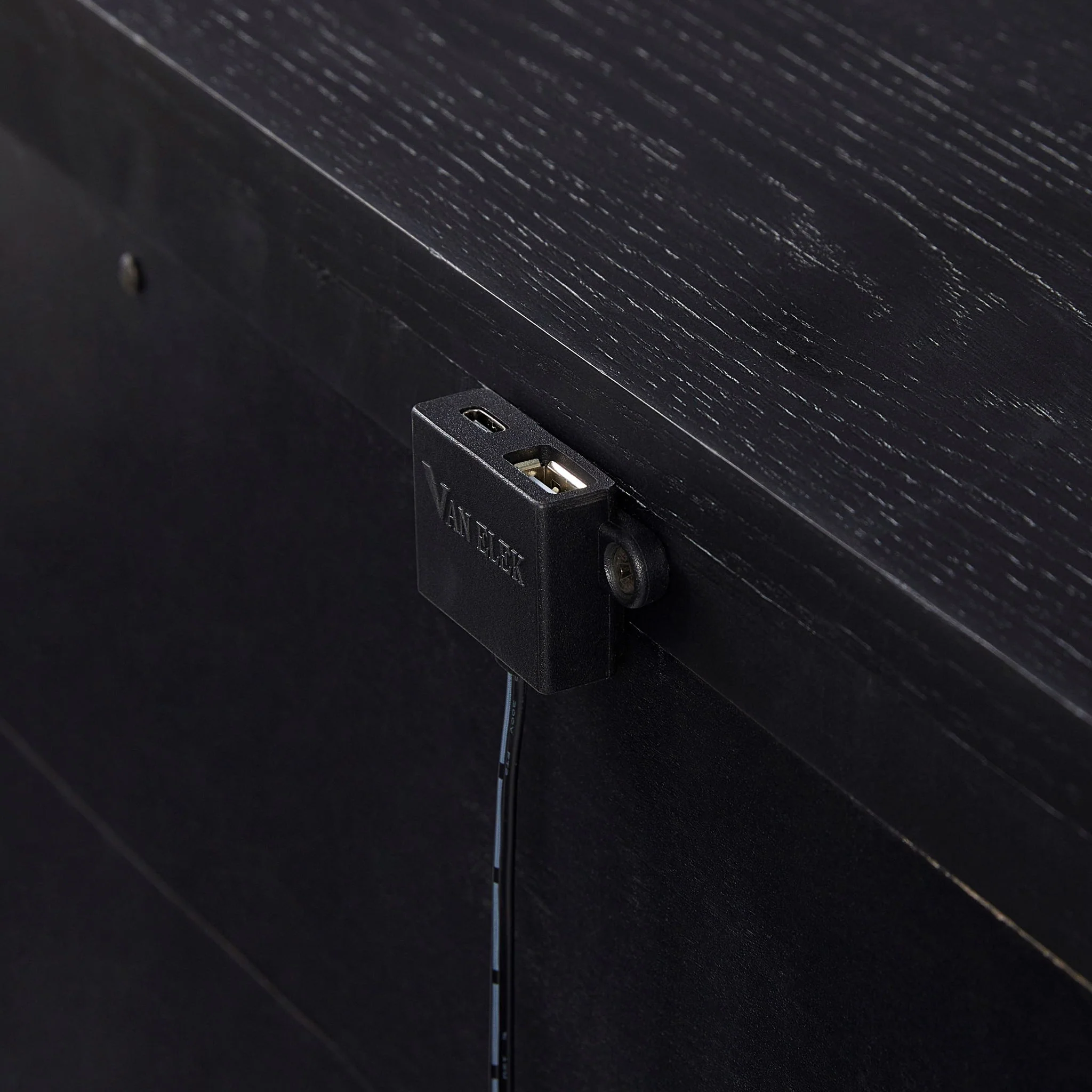 3 Drawer Nightstand With USB - Black - Image 4