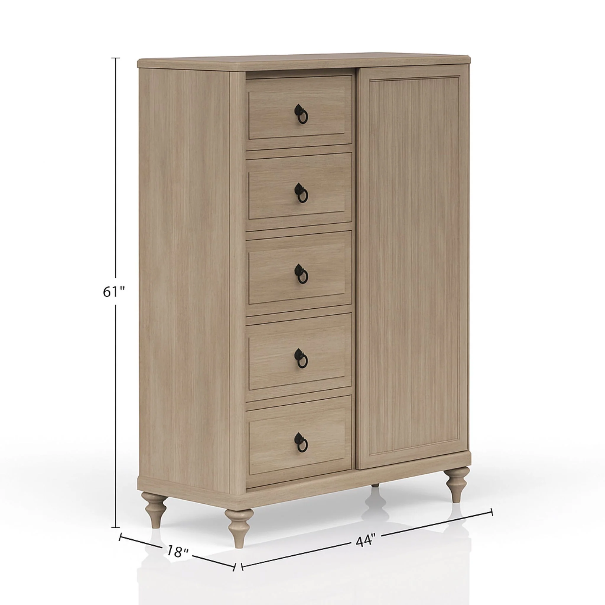 5 Drawer Door Chest - Sand - Image 4