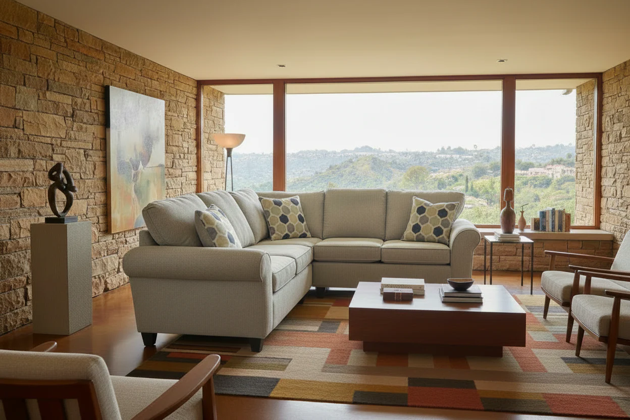 6808 2 PC Sectional Sofa in Surge Ash