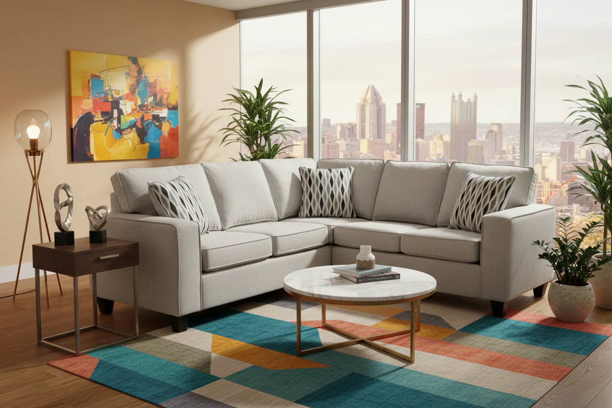 6818 2 Pc Sectional Sofa in Grey or Beige