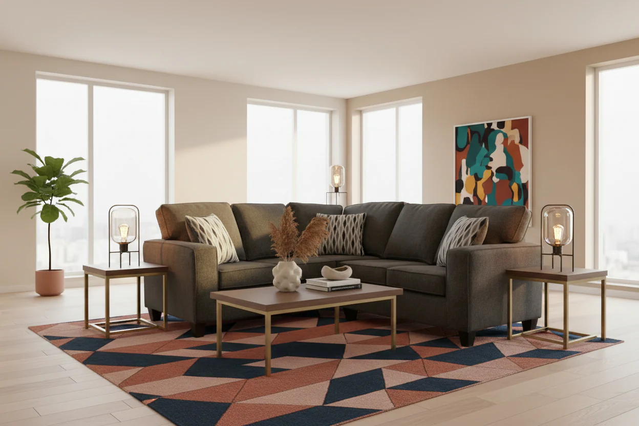 6818 2 Pc Sectional Sofa in Grey or Beige - Image 2