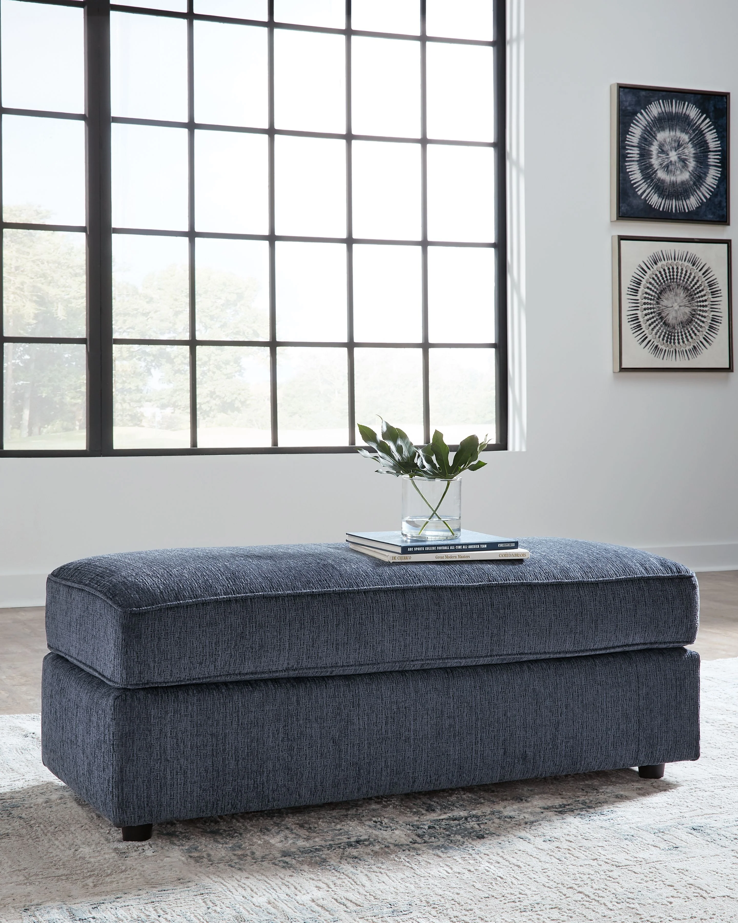 Albar Place - Oversized Accent Ottoman - Cobalt - Image 3