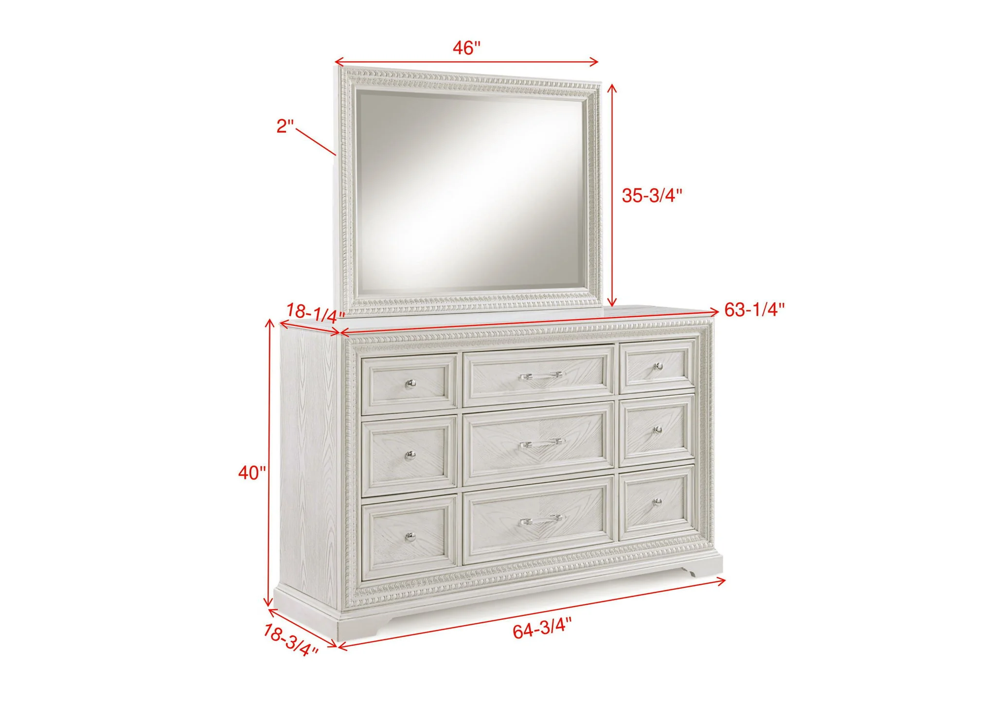 Alexandria - Bedroom Dresser - White - Image 4