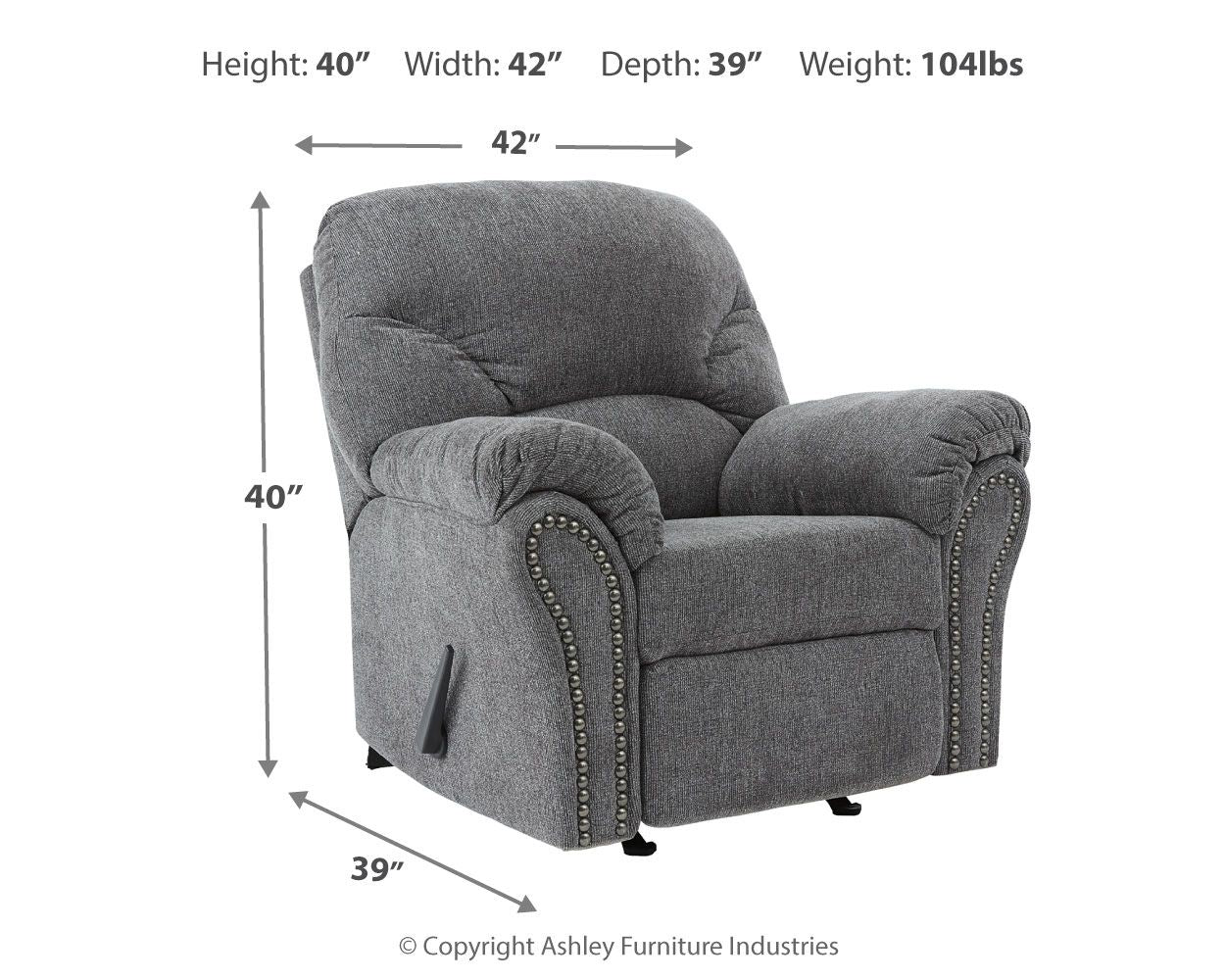 Allmaxx - Rocker Recliner - Pewter - Image 2