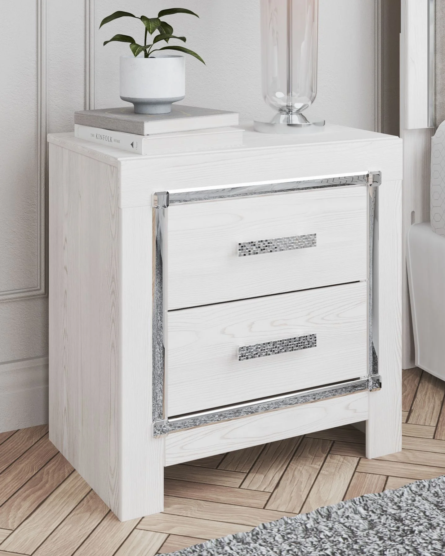 Altyra - Two Drawer Night Stand - White - Image 2
