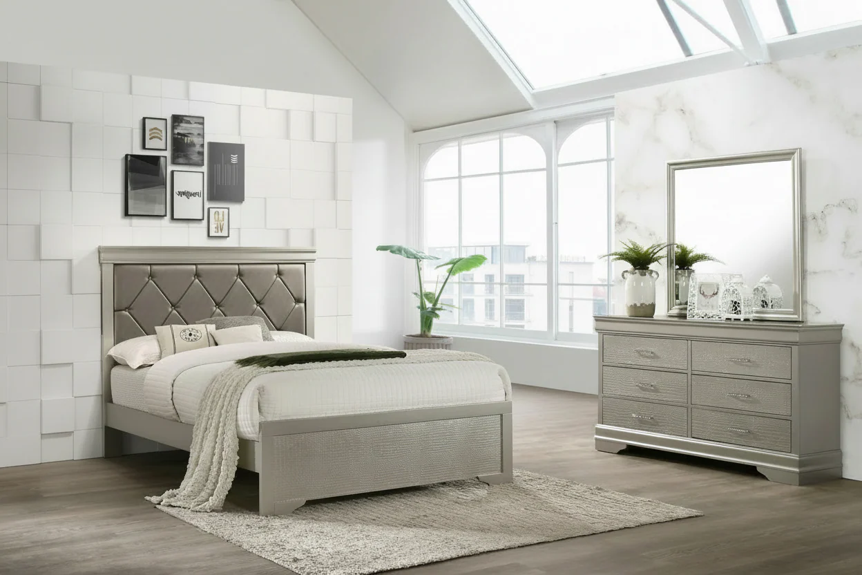 Amalia Champagne Bedroom Suites - Image 3