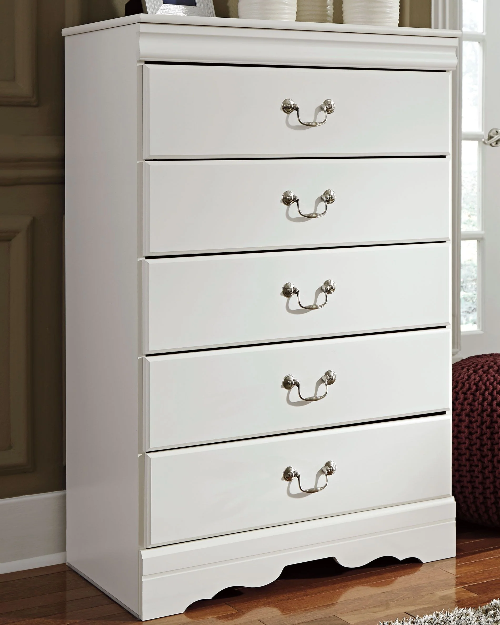 Anarasia - Five Drawer Chest - White - Image 3