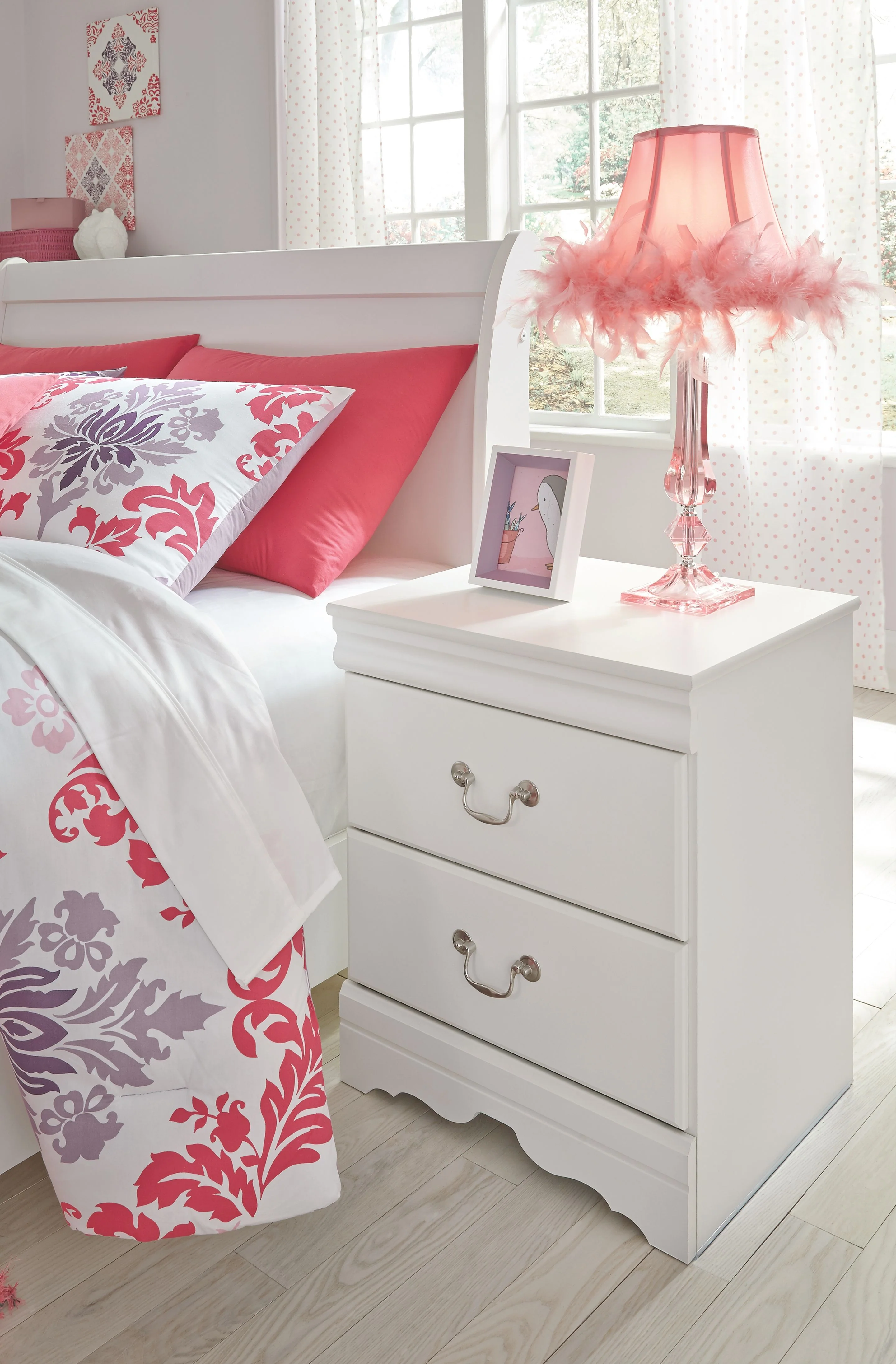 Anarasia - Two Drawer Night Stand - White - Image 2