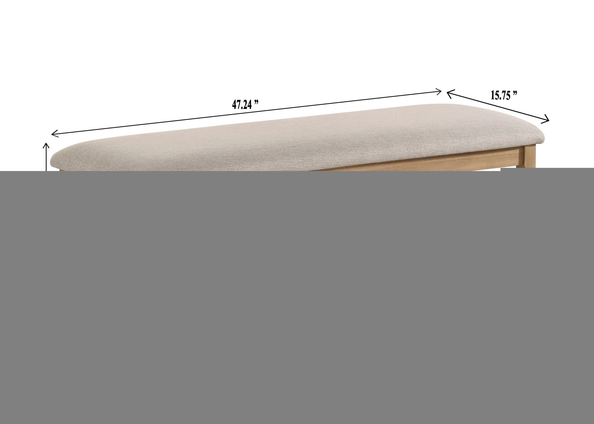 Arden - Bench - Light Brown / Gray - Image 3