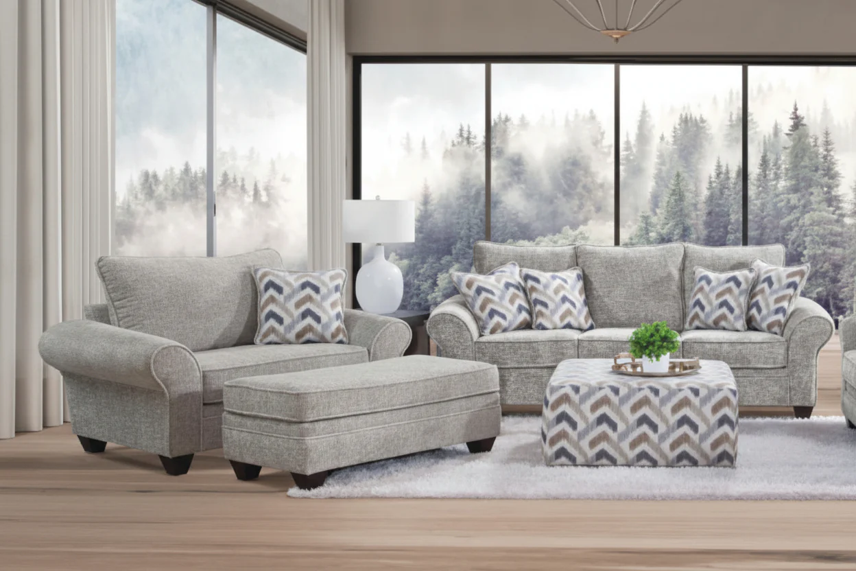 Arlington Living Room Set; Sofa, Chair and a half and Ottoman