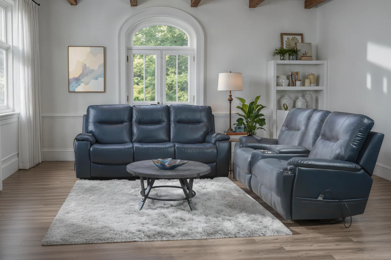 Ashland Navy Power Reclining Living Room Sets - Image 2