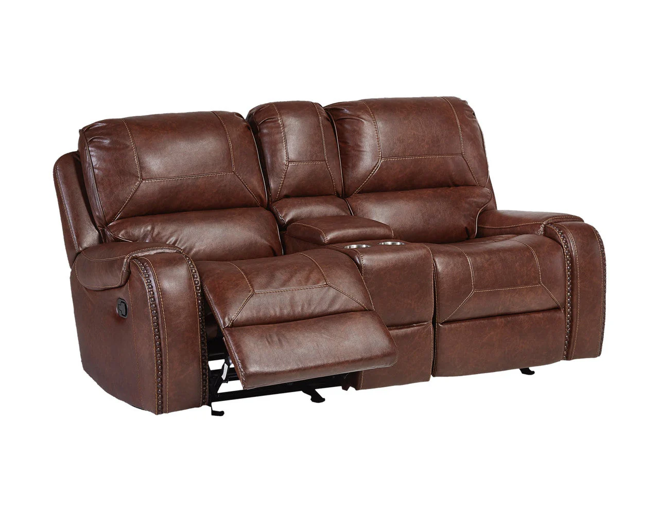 Avalanche Tobacco Reclining Sofa and Glider Loveseat Set by Corinthian - Image 3