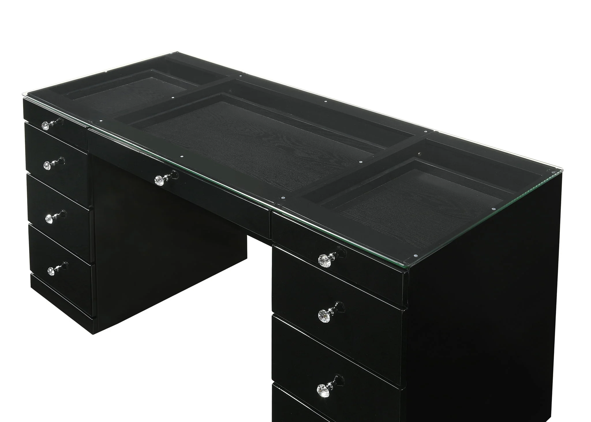 Avery - Vanity Desk With Glass Top - Black - Image 3