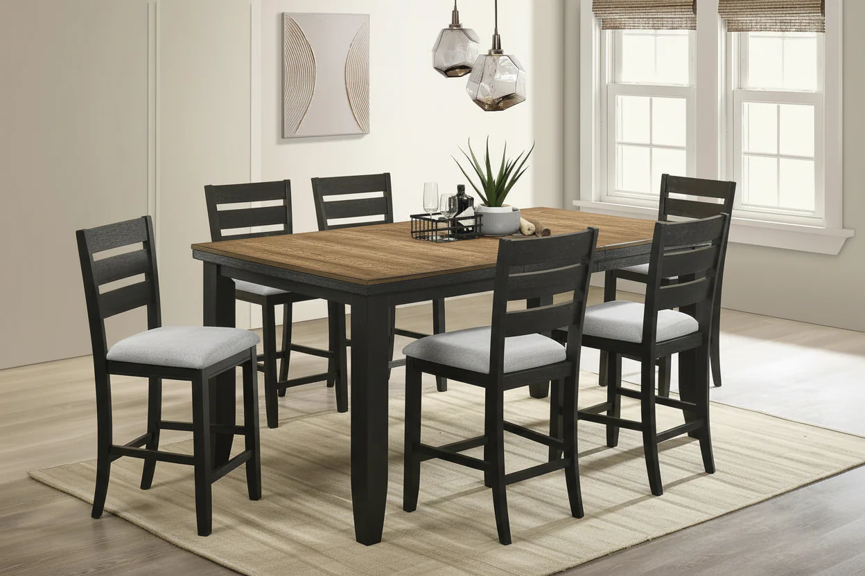 Bardstown Wheat Charcoal Counter Height Dining Sets by Crown Mark - Image 2