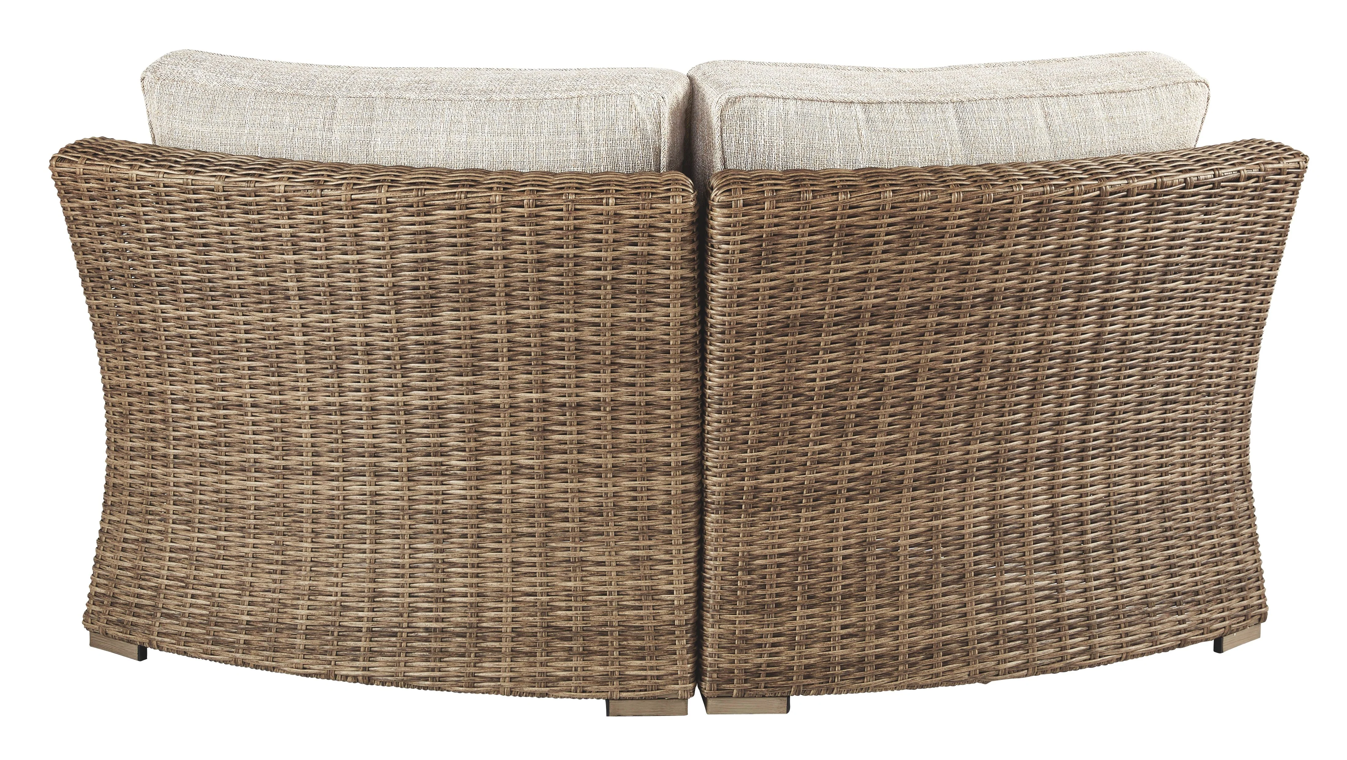 Beachcroft - Curved Corner Chair w/Cushion - Beige - Image 2