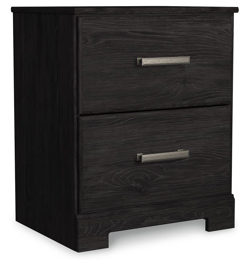 Belachime - Two Drawer Night Stand - Charcoal - Image 4