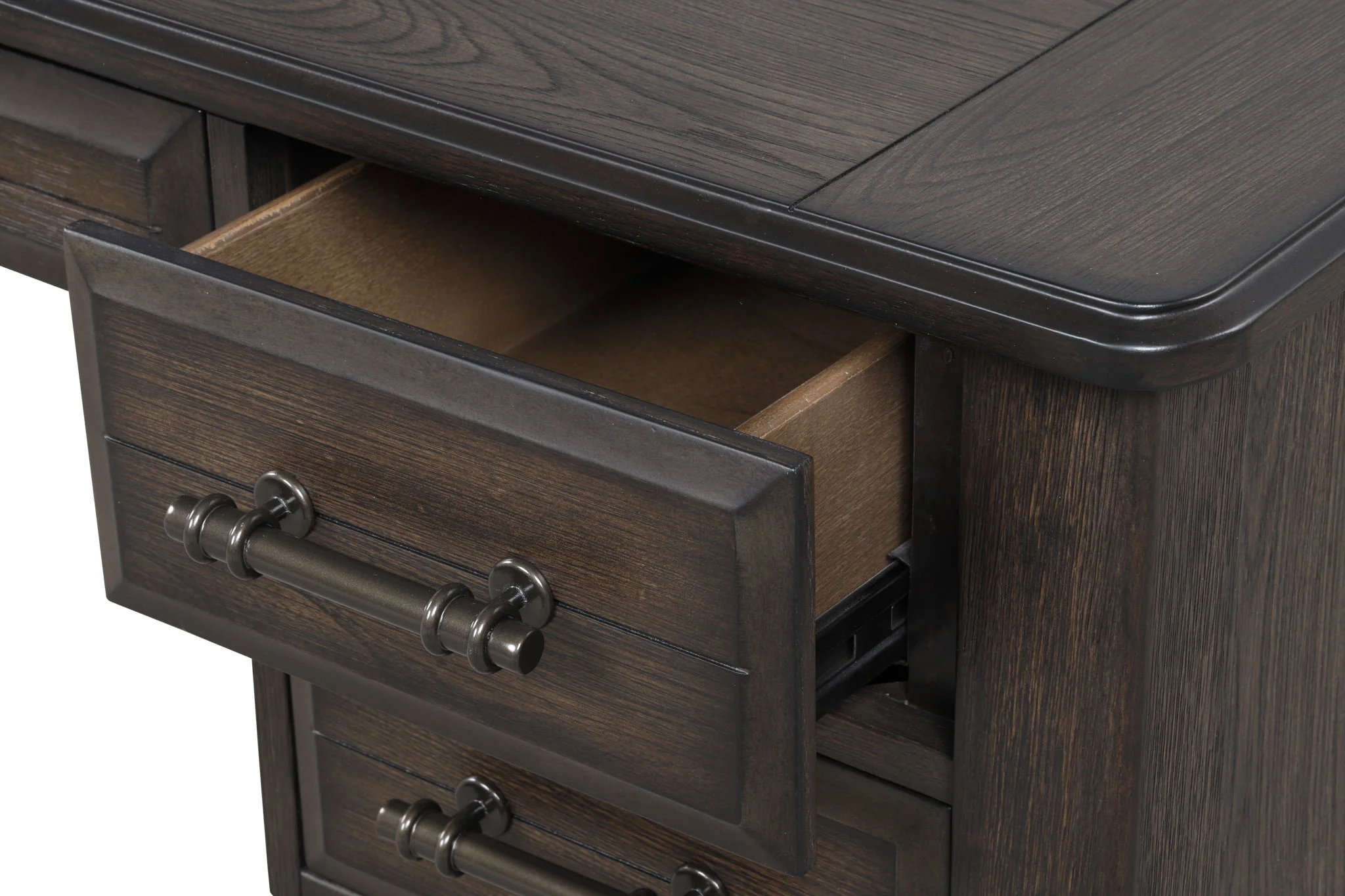 Bellamy Lane - 5 Drawer Desk - Mahogany - Image 2