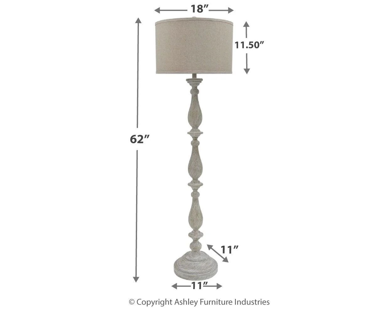 Bernadate - Poly Floor Lamp - Whitewash - Image 2