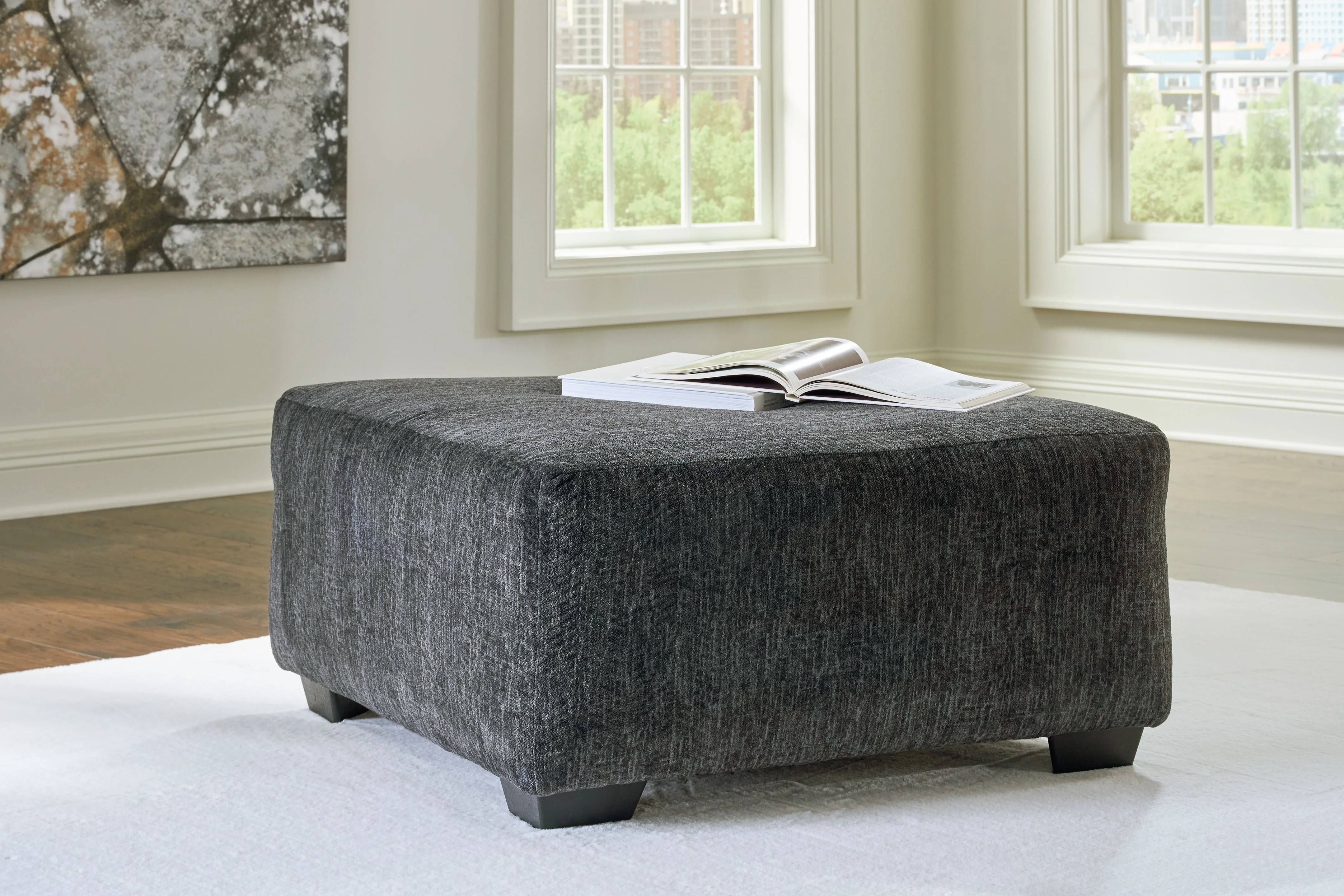Biddeford - Oversized Accent Ottoman - Shadow - Image 3