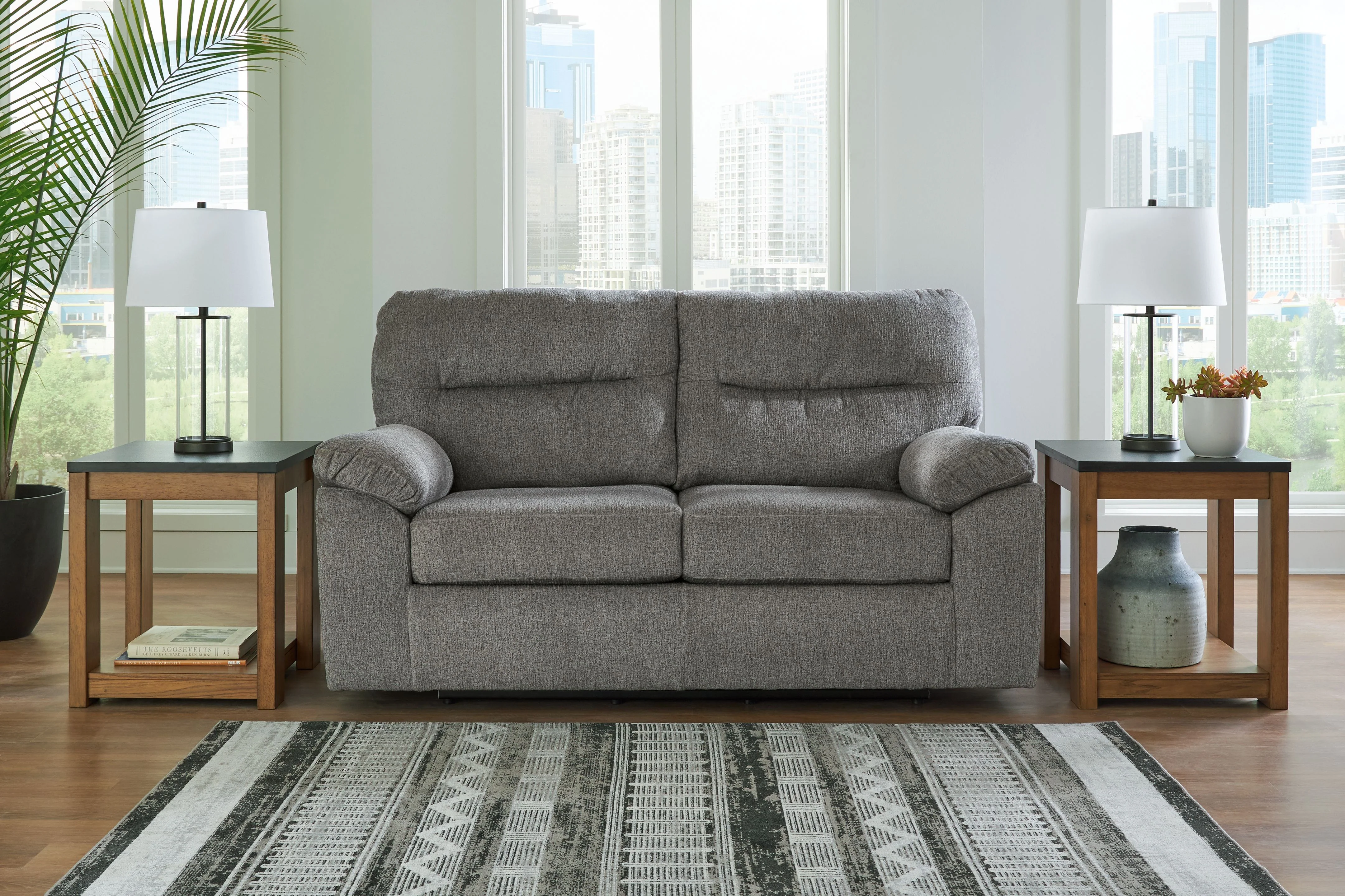 Bindura - Glider Loveseat - Mineral - Image 4