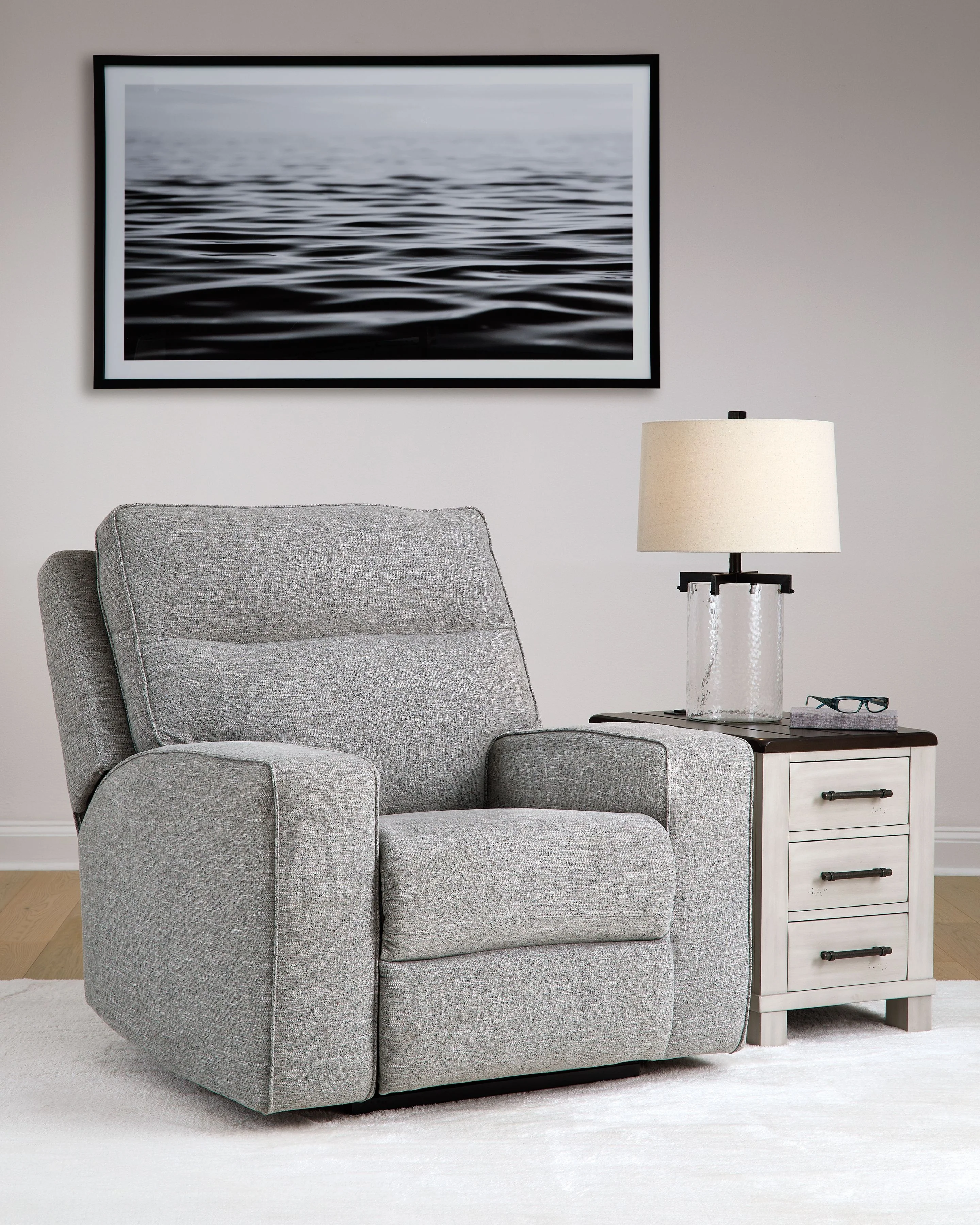 Biscoe - Power Recliner /Adj Headrest - Pewter - Image 3