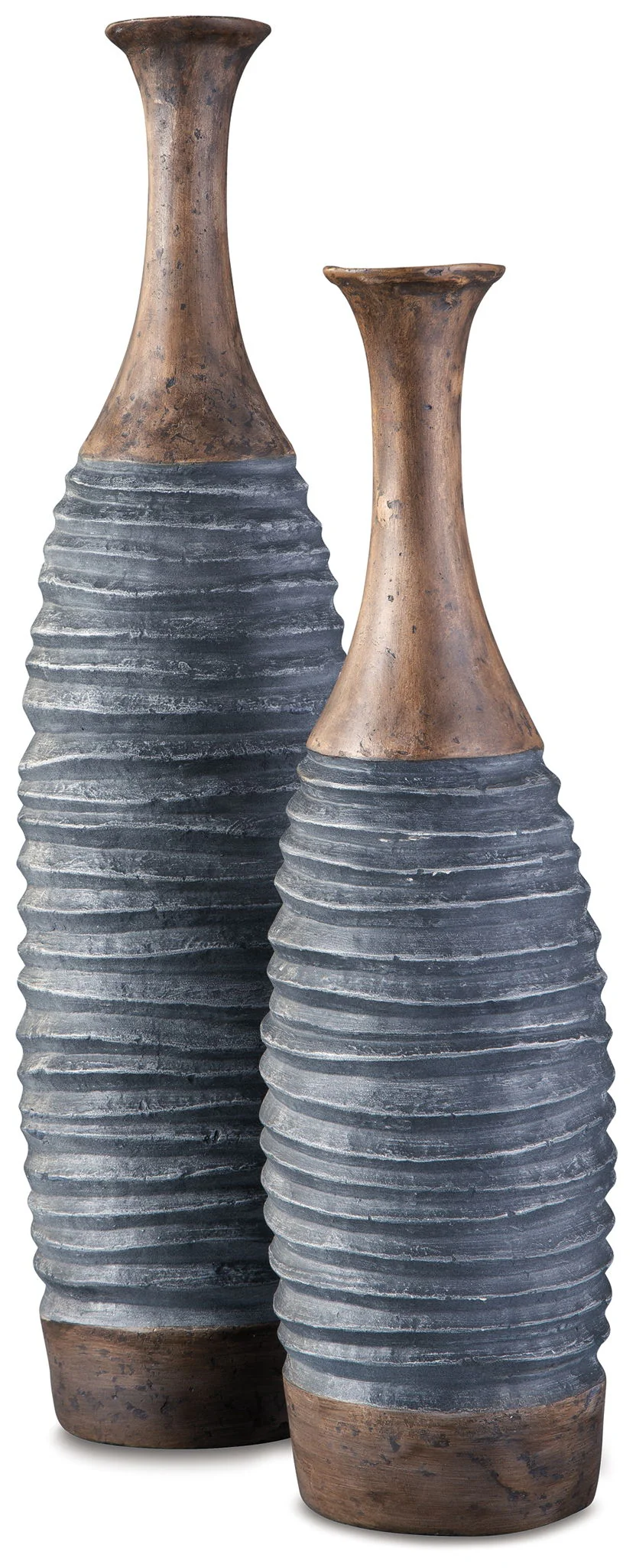 Blayze - Vase Set (Set of 2) - Antique Gray / Brown - Image 4
