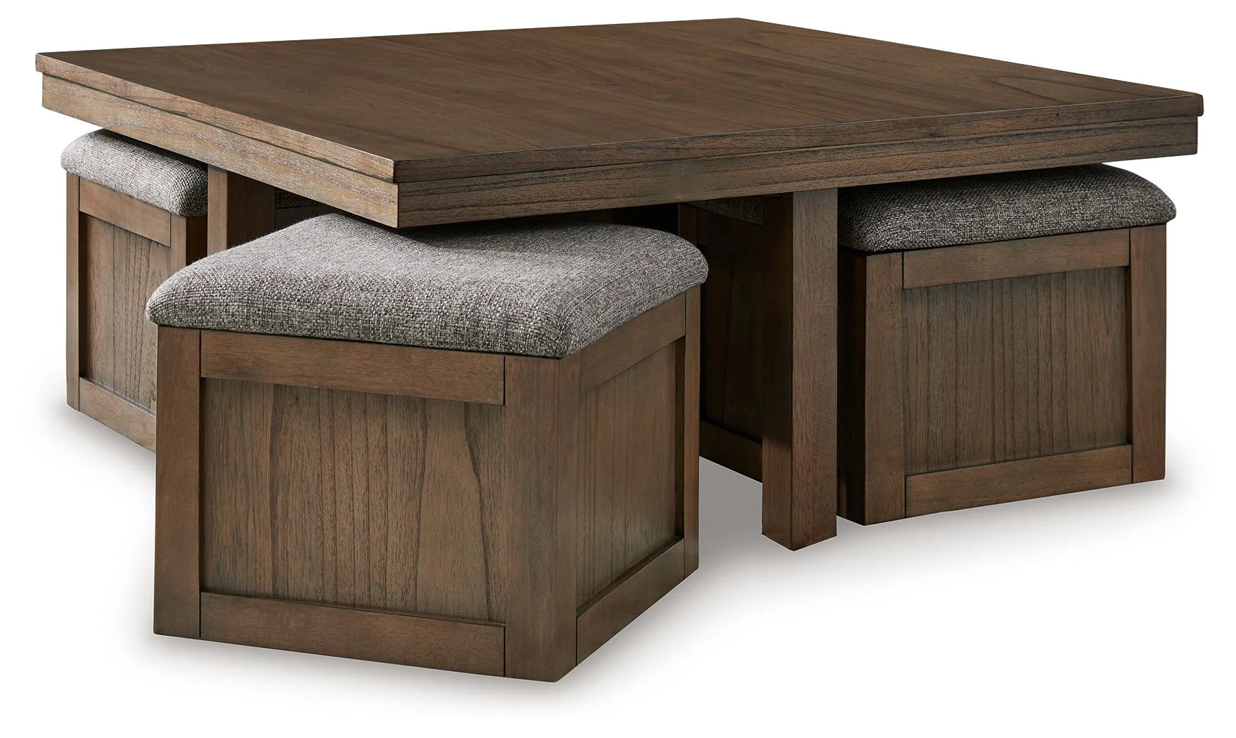 Boardernest - Cocktail Table With 4 Stools (Set of 5) - Brown - Image 4