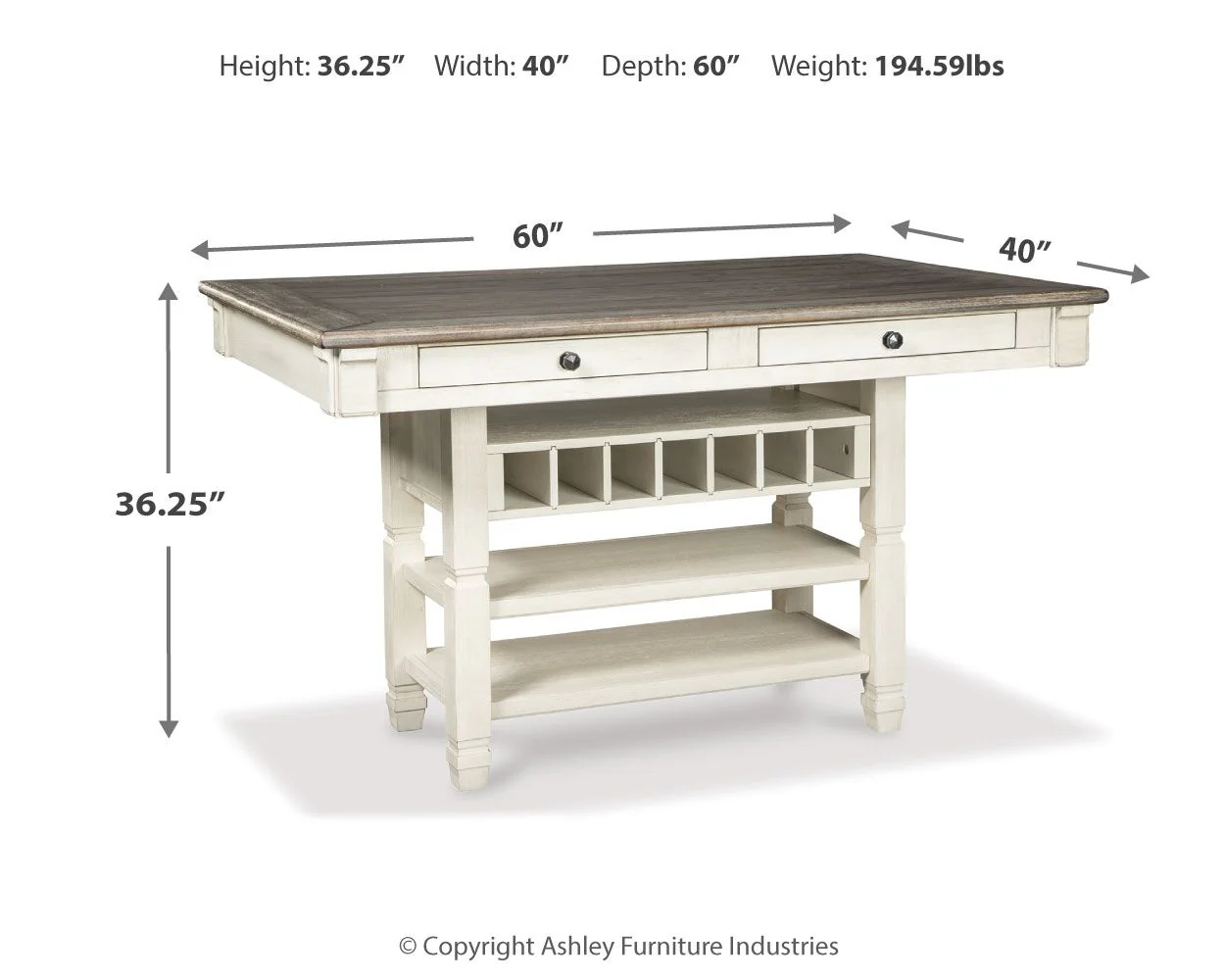 Bolanburg - Rectangular Dining Room Counter Table - Beige - Image 2
