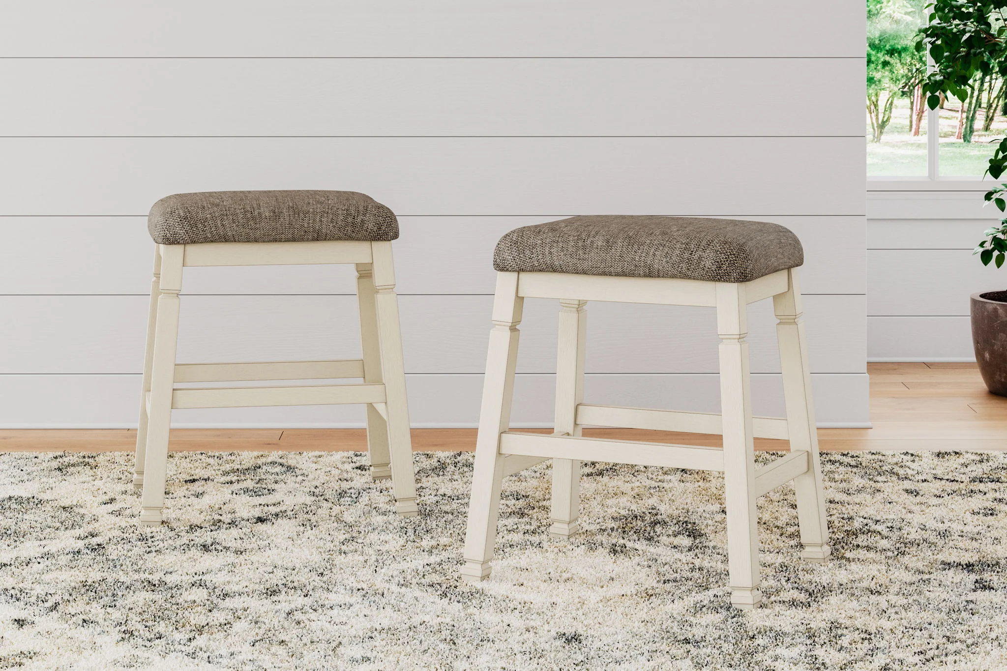 Bolanburg - Upholstered Stool (Set of 2) - Beige - Image 2