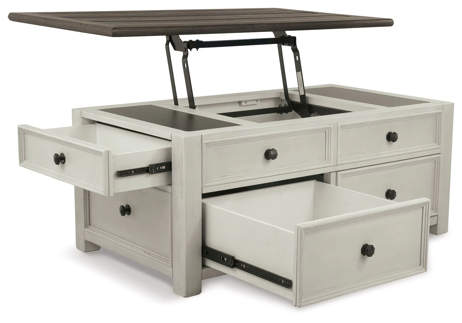 Bolanburg - Lift Top Cocktail Table - White / Brown / Beige - Image 4
