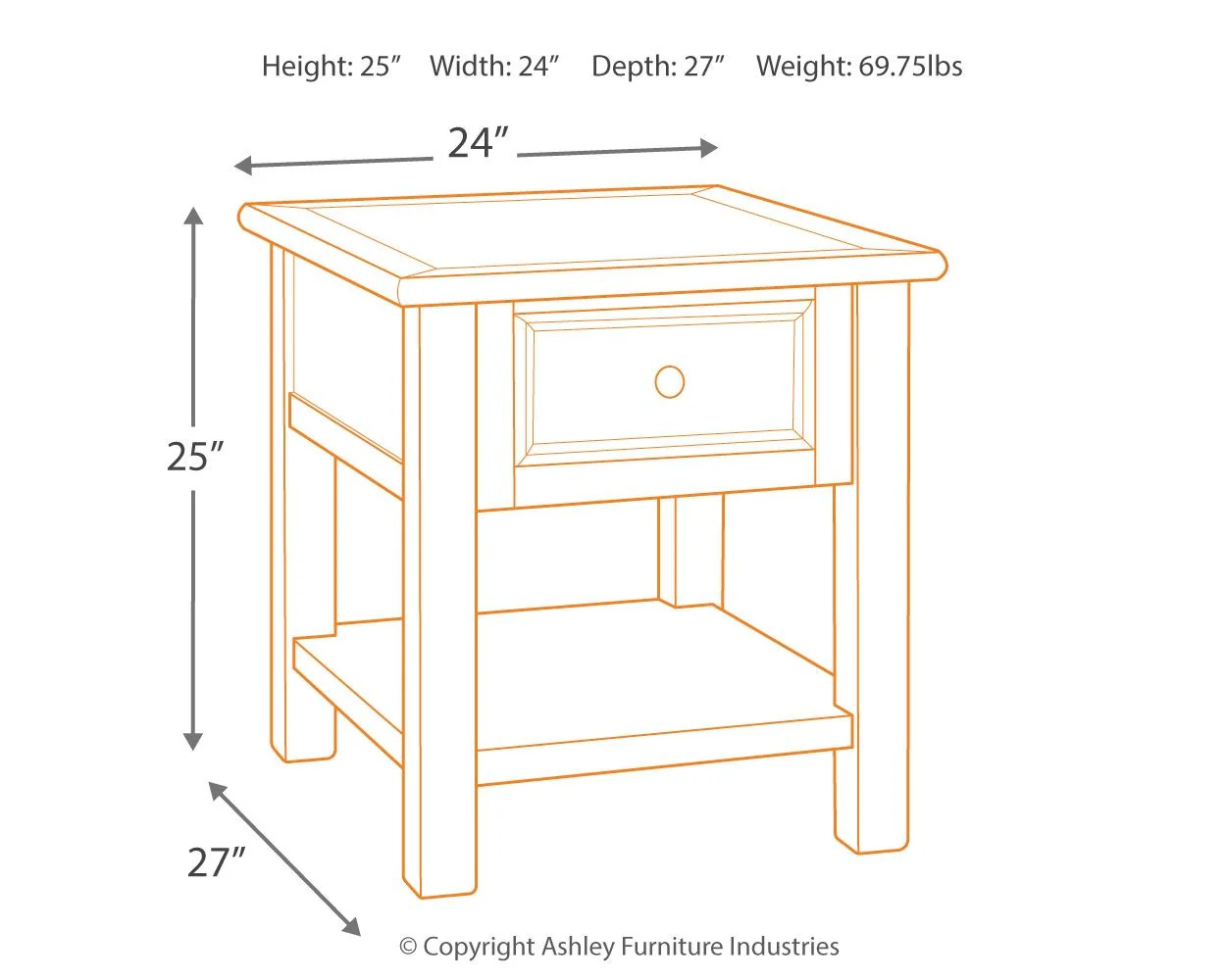 Bolanburg - Rectangular End Table - White / Brown / Beige - Image 3