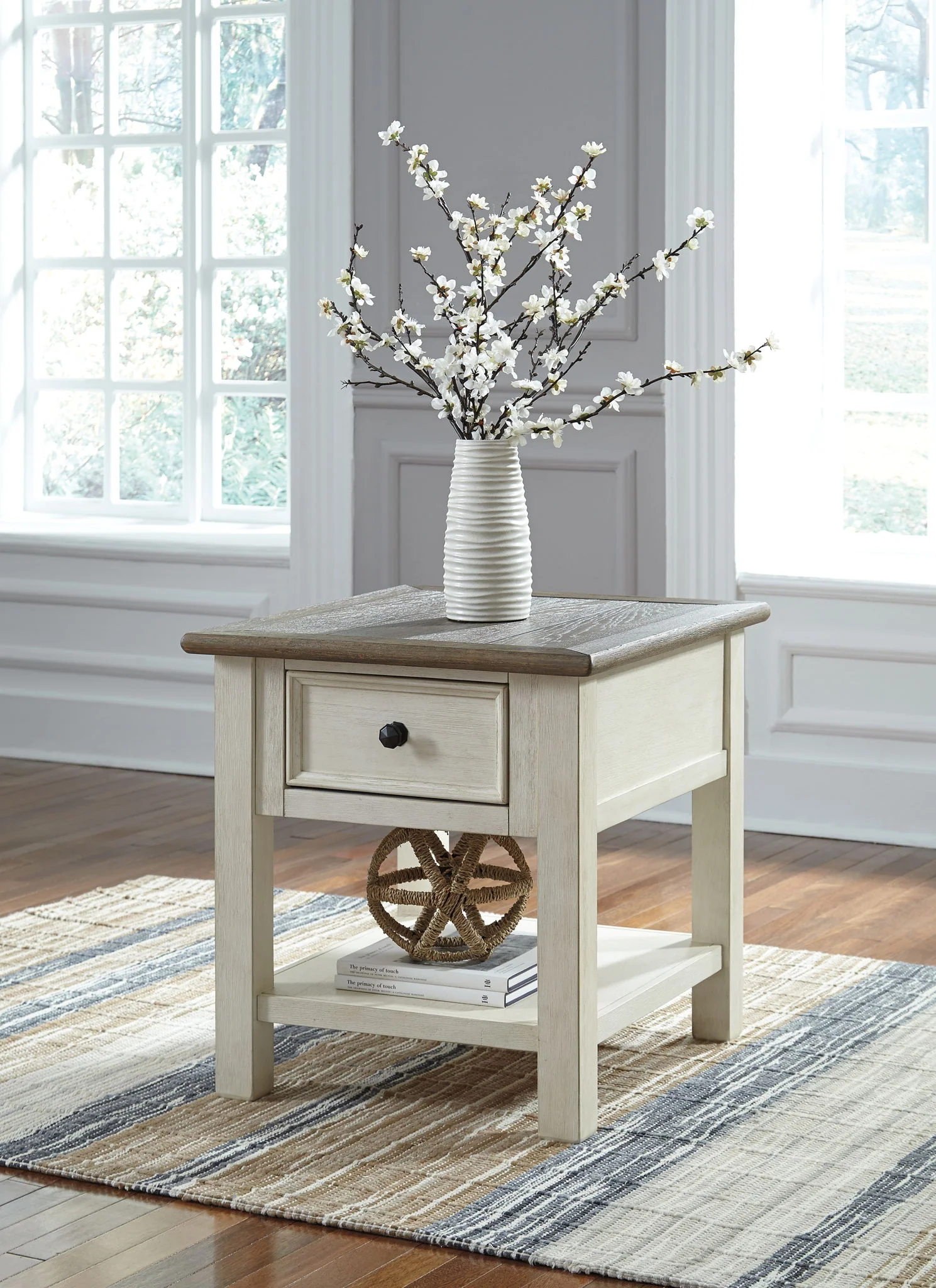 Bolanburg - Rectangular End Table - White / Brown / Beige - Image 4
