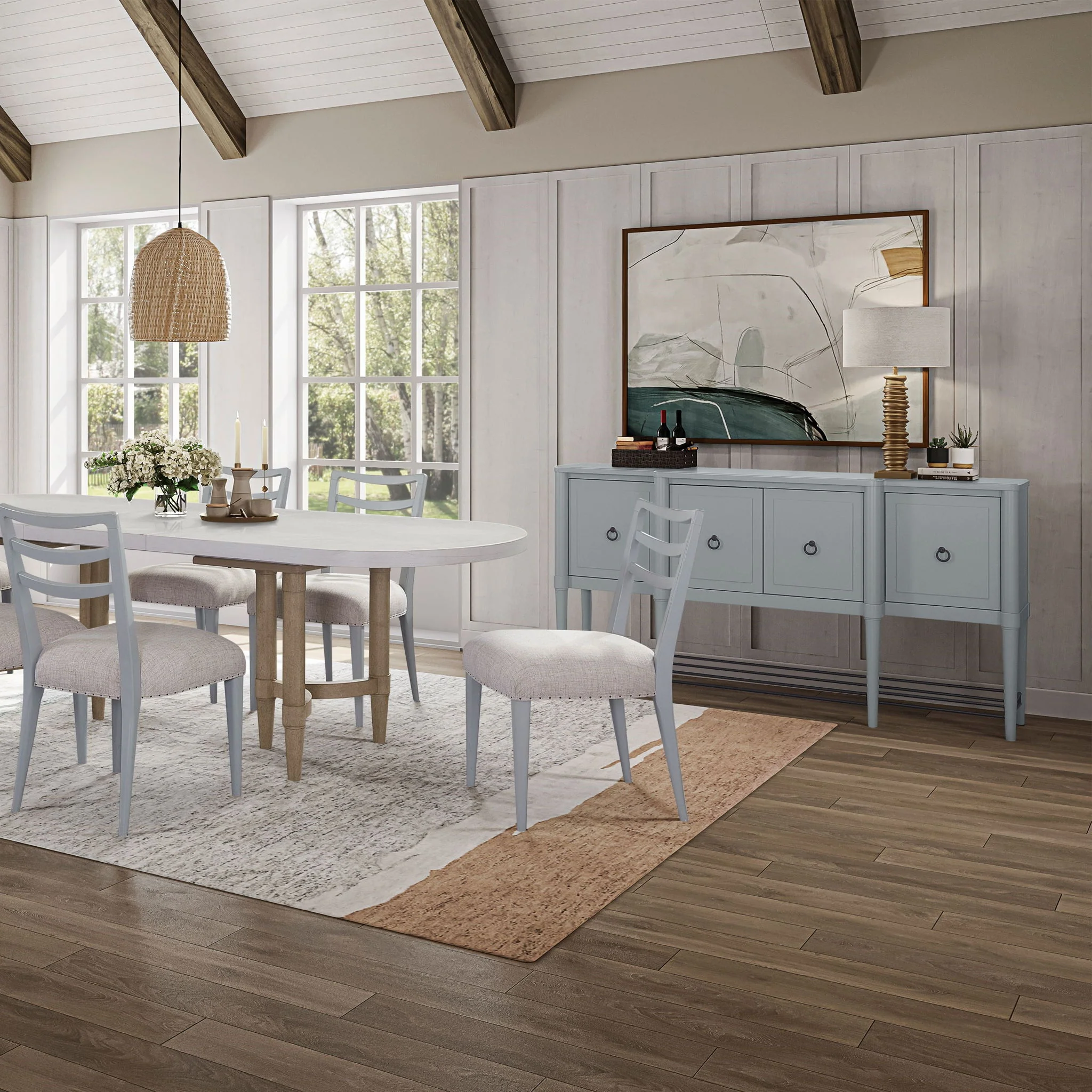 Breakfront Sideboard - Light Blue - Image 4