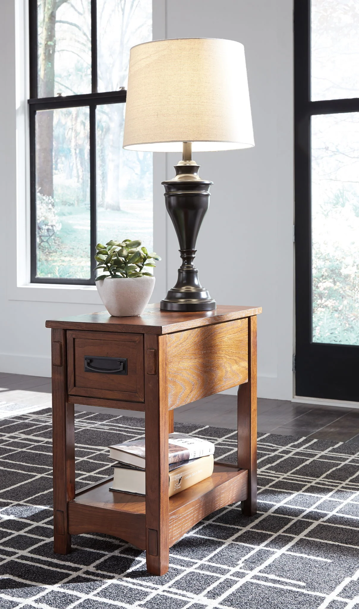 Breegin - Chair Side End Table - 1 Drawer - Brown - Image 3