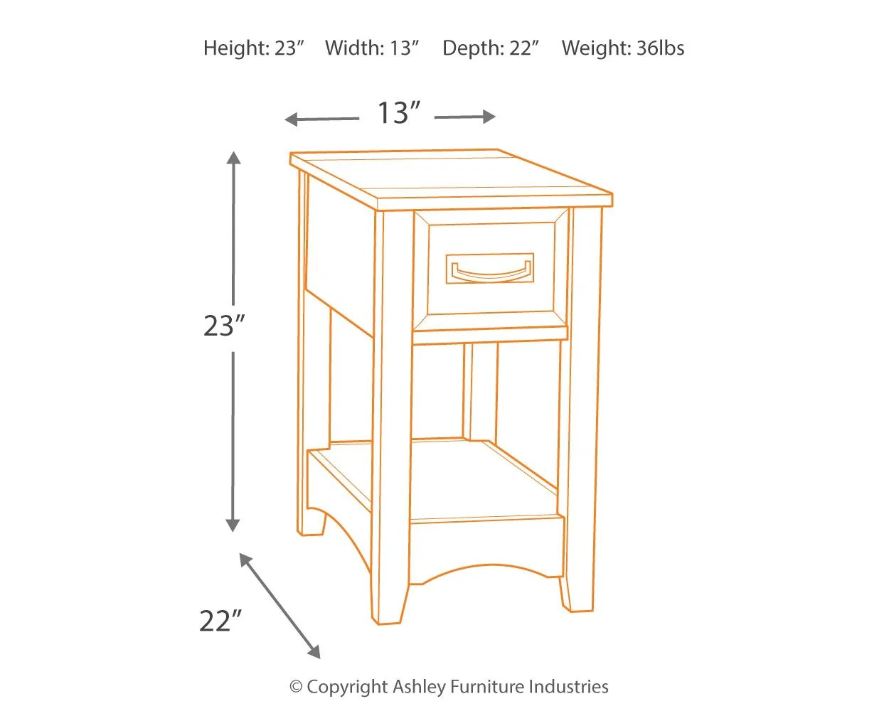 Breegin - Chair Side End Table - 1 Drawer - Brown - Image 4