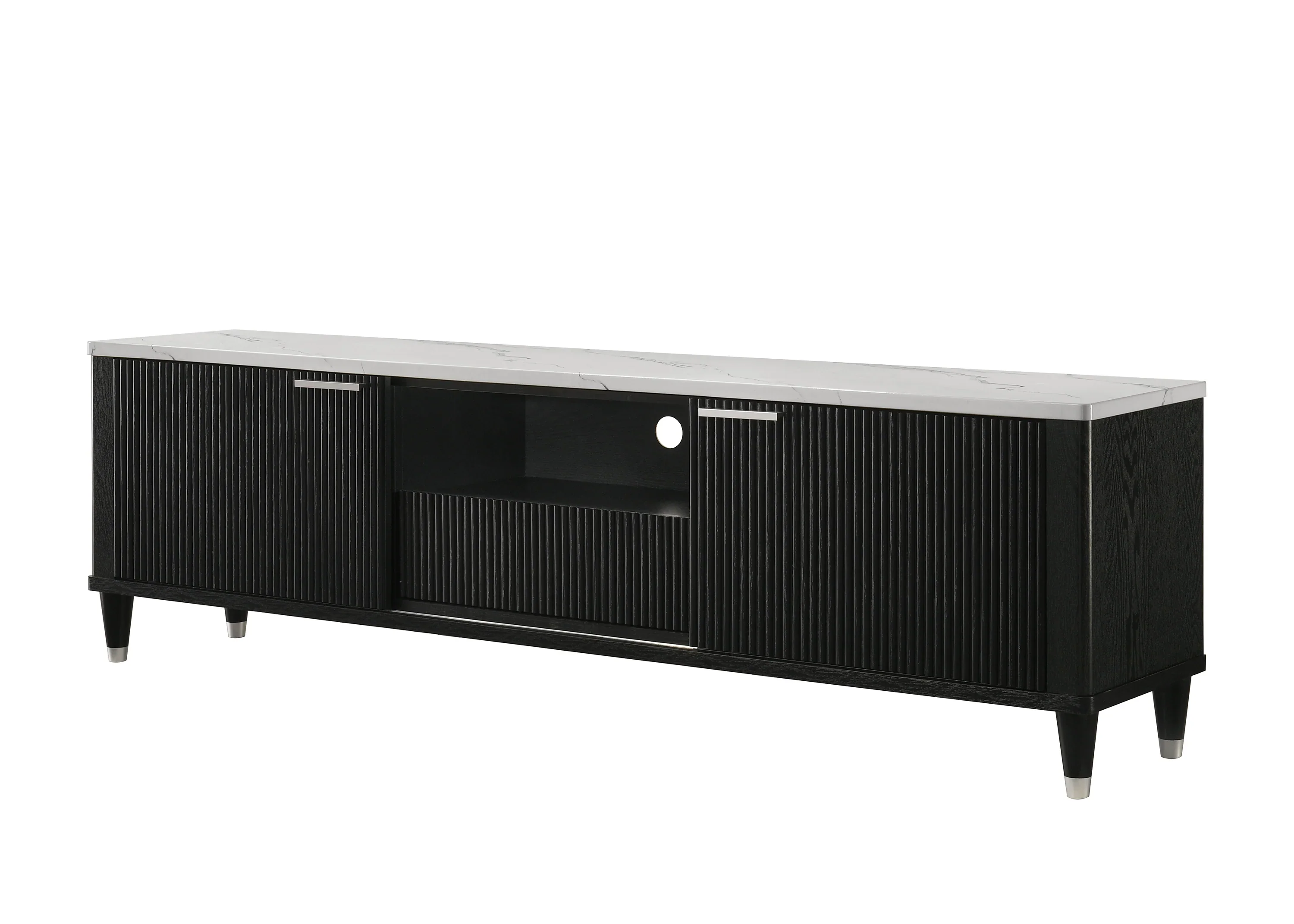 Britany Entertainment Console in Driftwood or Black - Image 3