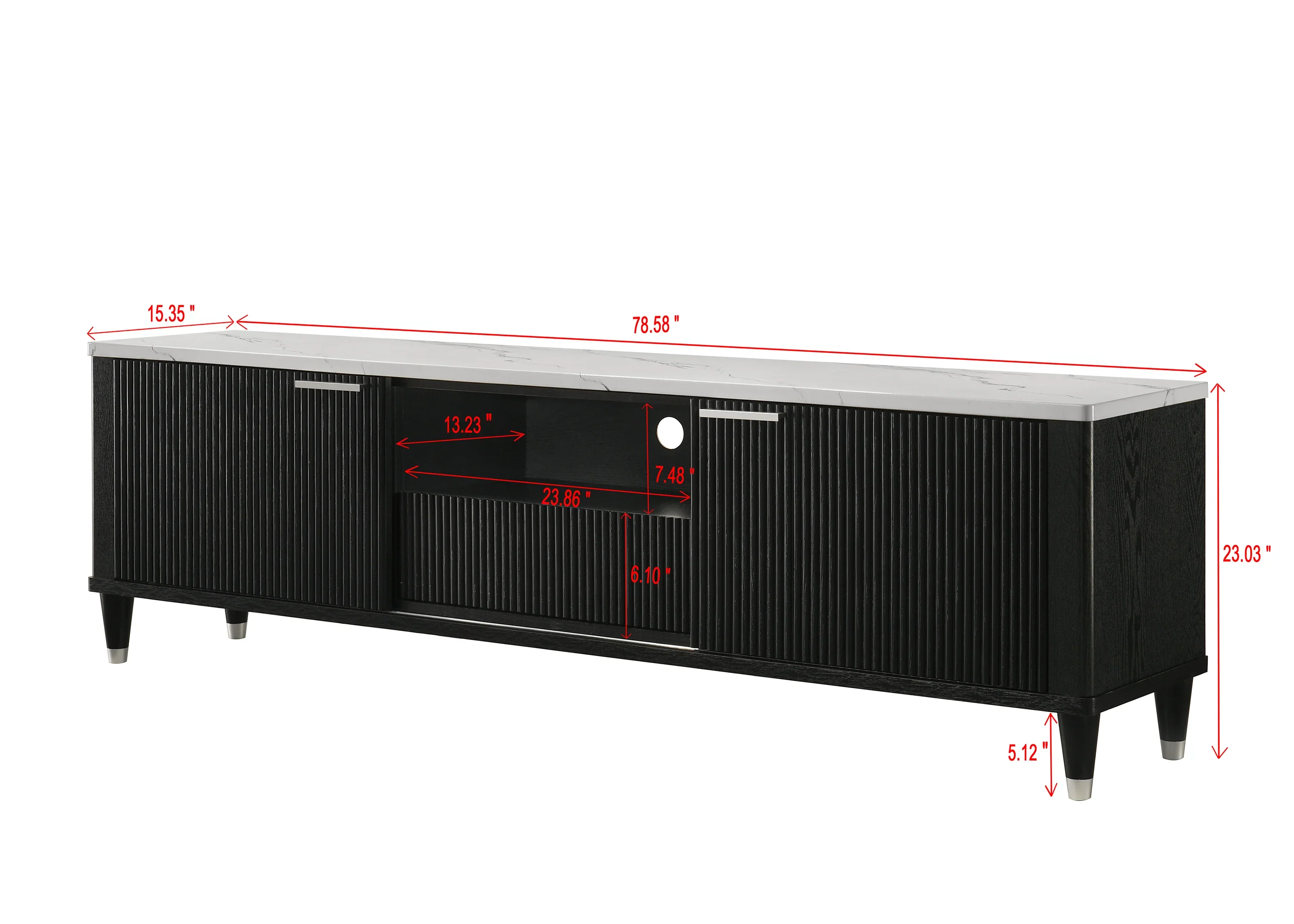 Britany Entertainment Console in Driftwood or Black - Image 6