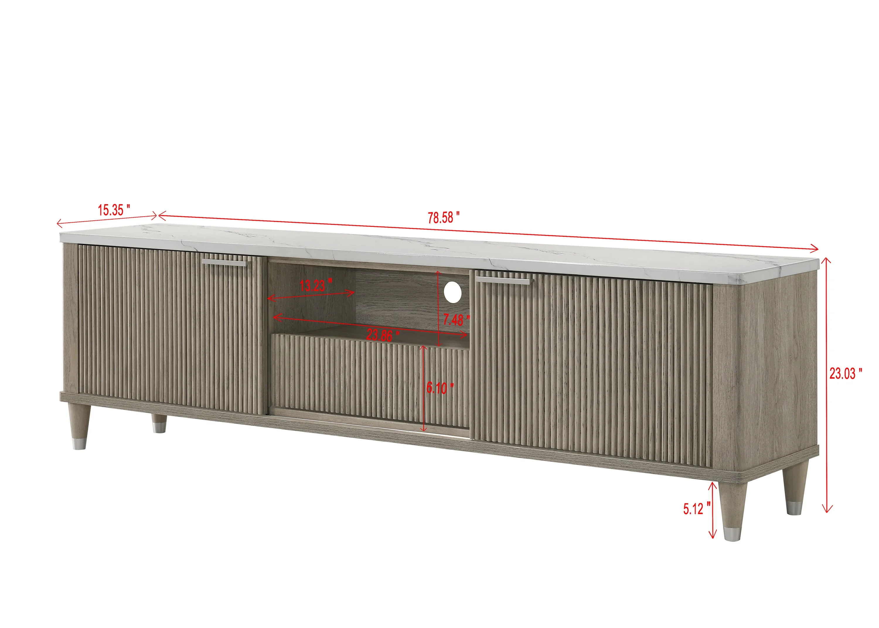 Britany Entertainment Console in Driftwood or Black - Image 9