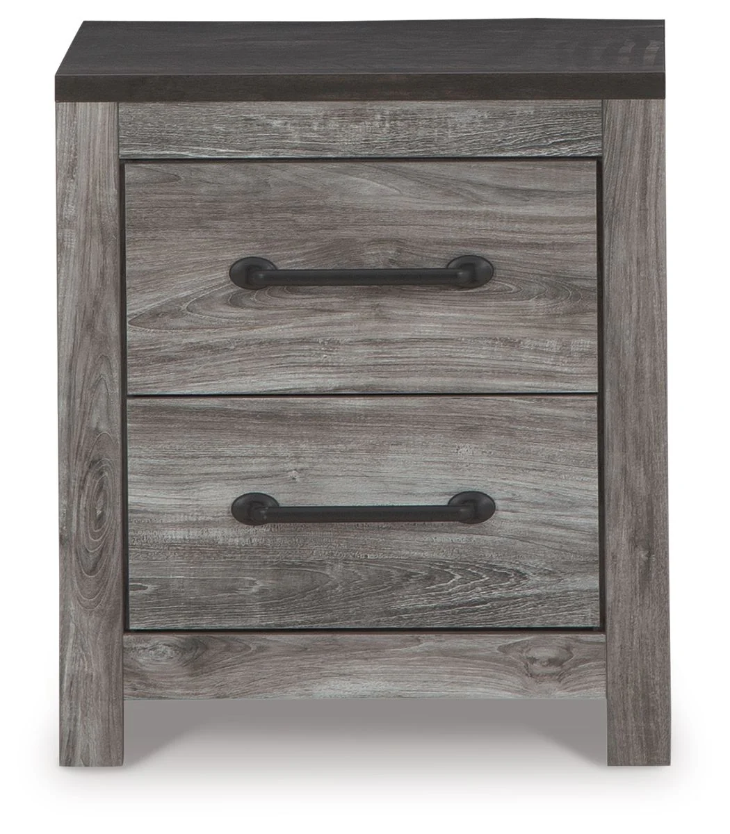 Bronyan - Two Drawer Night Stand - Dark Gray - Image 4