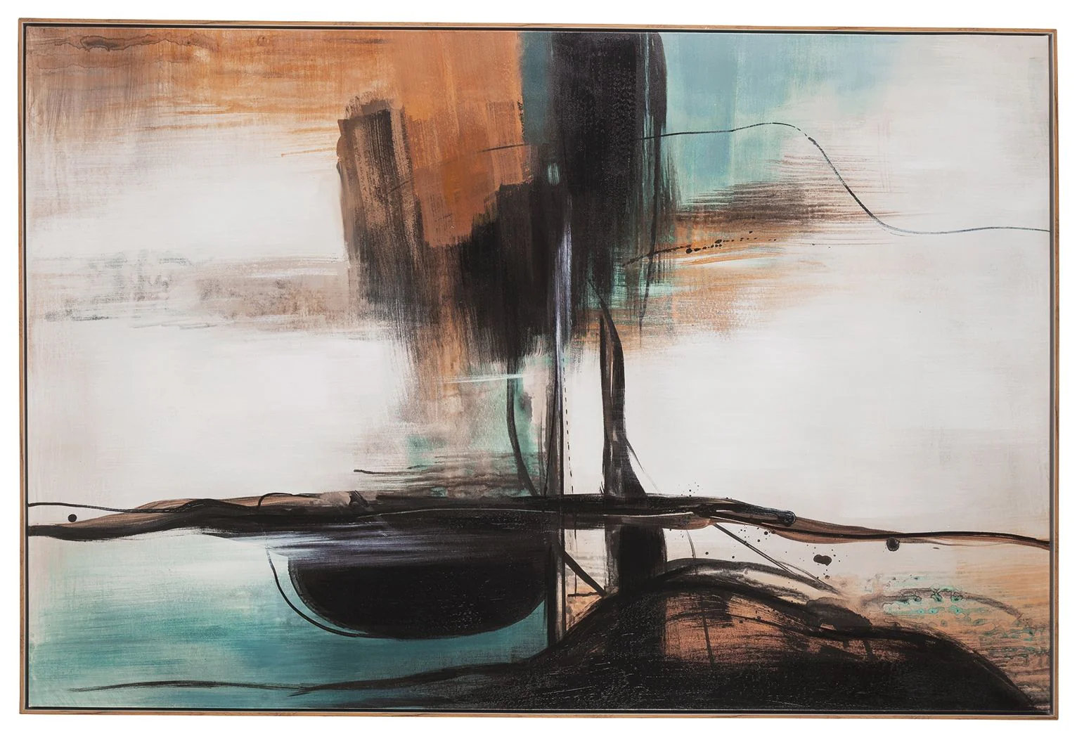 Brunonia - Wall Art - Teal / Orange / Black - Image 2