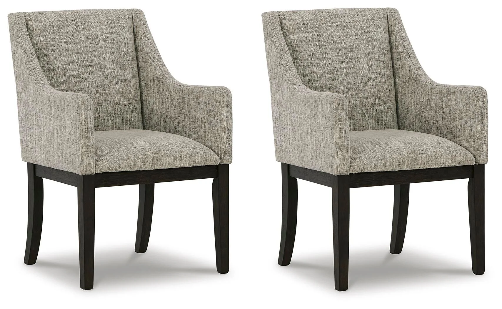 Burkhaus - Dining UPH Arm Chair (Set of 2) - Beige / Dark Brown