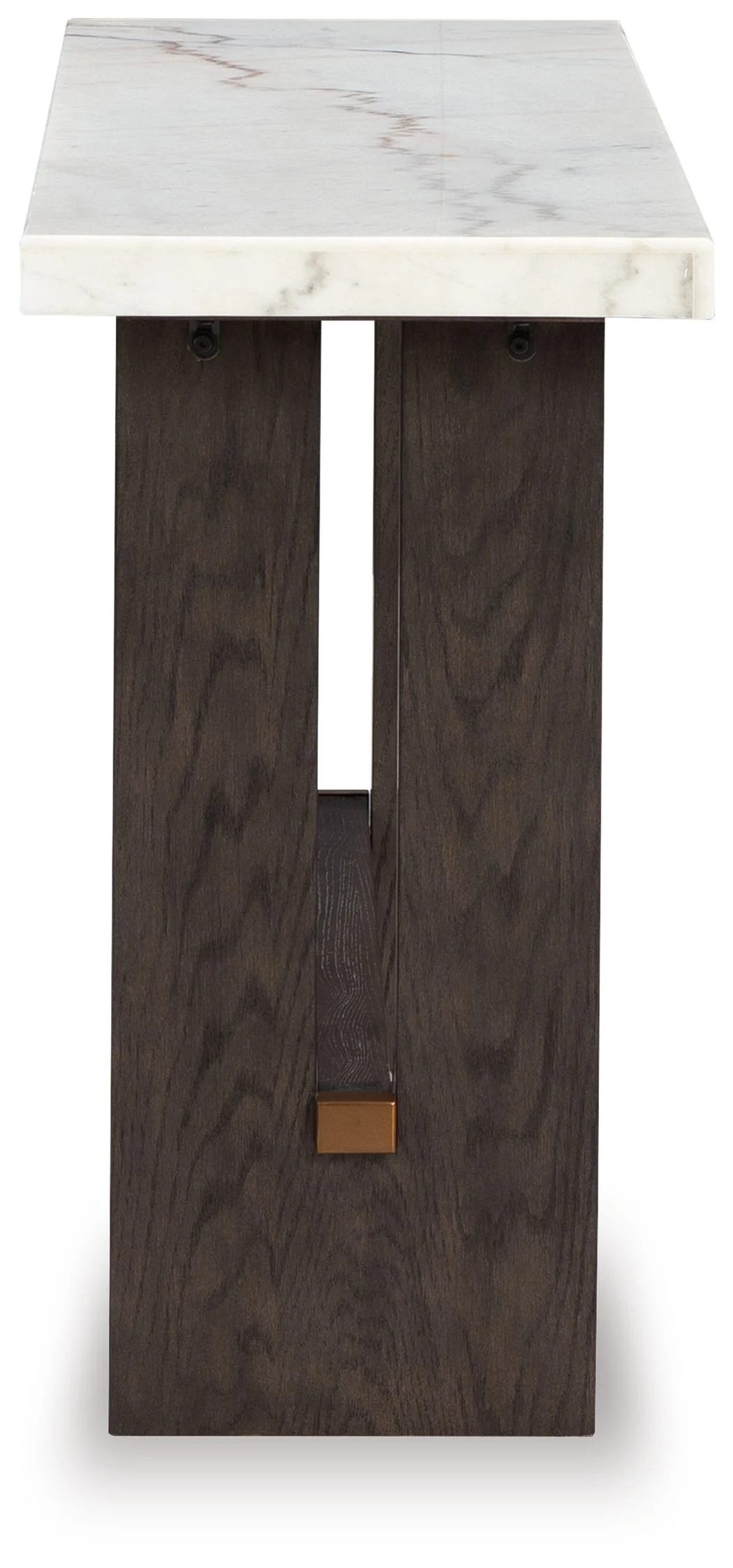 Burkhaus - Sofa Table - White / Dark Brown - Image 3