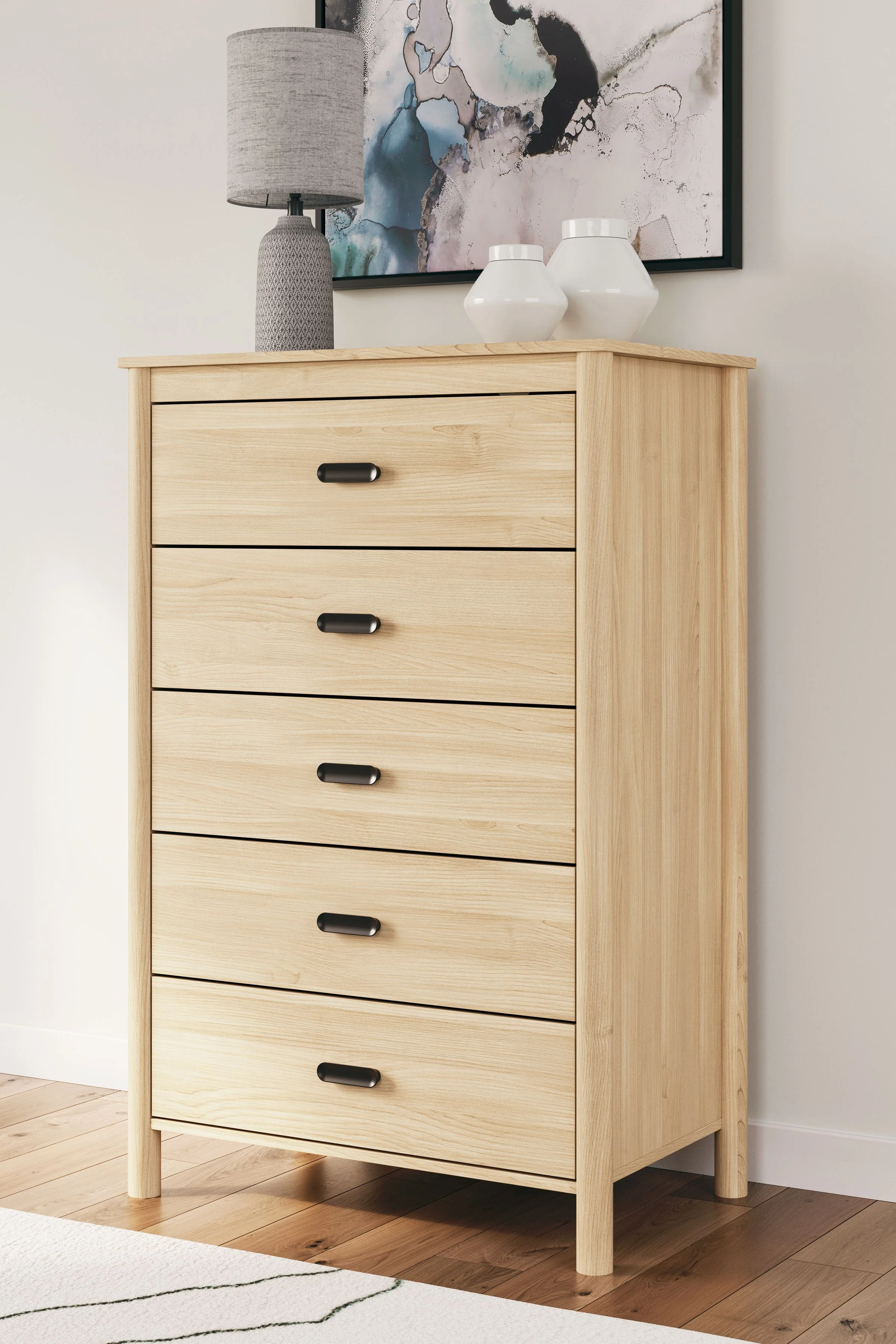 Cabinella - Five Drawer Chest - Tan - Image 2