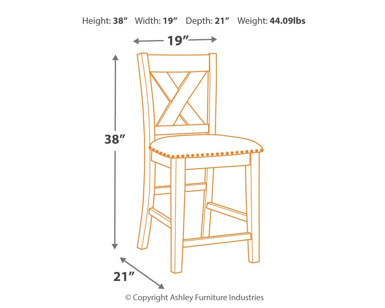 Caitbrook - Upholstered Barstool (Set of 2) - Gray - Image 3
