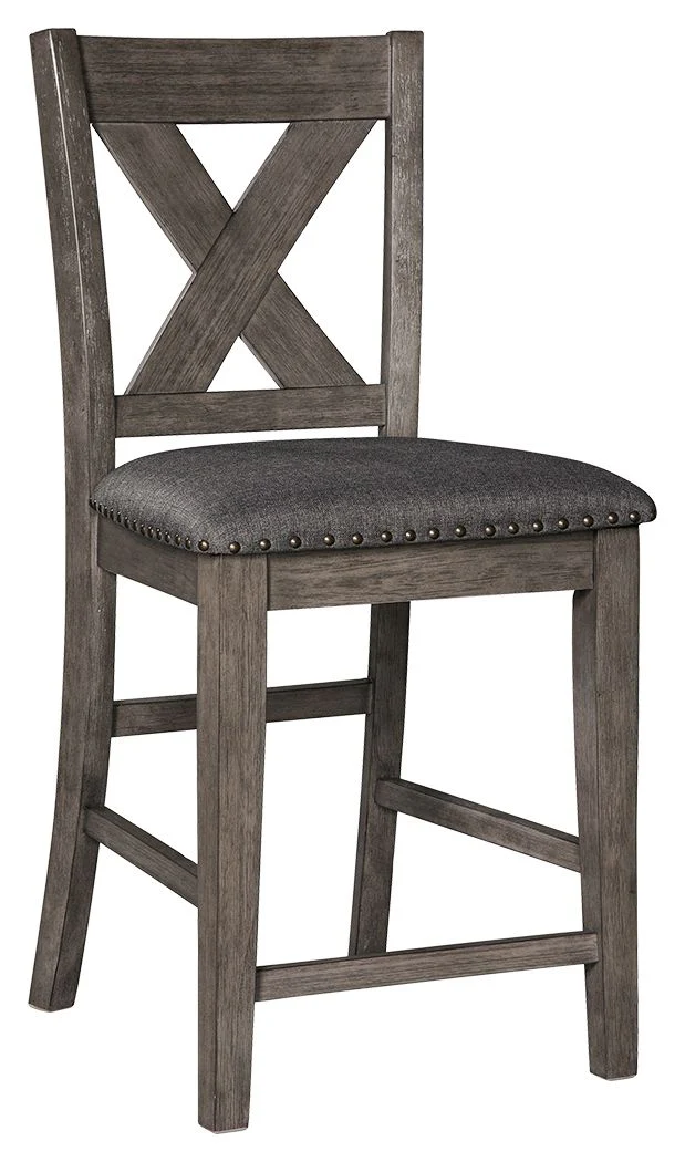 Caitbrook - Upholstered Barstool (Set of 2) - Gray - Image 4