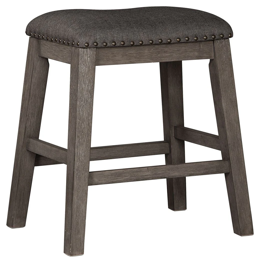Caitbrook - Upholstered Stool (Set of 2) - Gray - Image 2