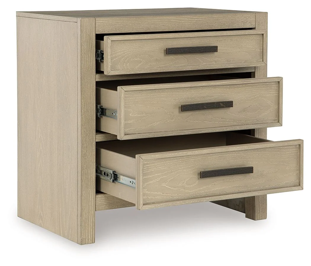 Calmoro - Three Drawer Night Stand - Gray - Image 2