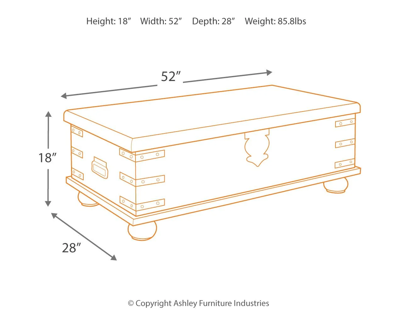 Carynhurst - Lift Top Cocktail Table - White Wash Gray - Image 3
